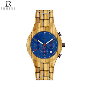 Superbes montres pour hommes en bambou, vente directe d'usine, nouveau modèle unique, prix abordable, bracelet en acier inoxydable, aiguilles en verre - Product Image 4