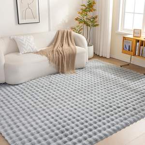 <span class=keywords><strong>Tapis</strong></span> de salon en fourrure blanche à poils hauts et bas, design personnalisé, fabriqué à la machine, lavable, <span class=keywords><strong>tapis</strong></span> en fausse fourrure de lapin doux pour chambre d'enfant - Product Image 3