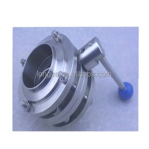 Thép không gỉ vệ sinh mặt bích bướm van tay vệ sinh bướm van cấp thực phẩm hai chiều Van bướm - Product Image 6