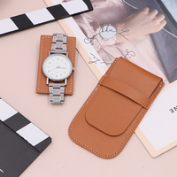 Étui de voyage rectangulaire en similicuir gaufré pour montre, pochette anti-poussière pour bracelet, sac de rangement individuel en PU, cadeau tendance pour homme