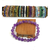 10MM Amethyst Stretch Bead Bracelet Chữa Bệnh Năng Lượng Đá Quý Pha Lê Đính Cườm Vòng Đeo Tay Cho Phụ Nữ Người Đàn Ông Đá Quý Vòng Đeo Tay