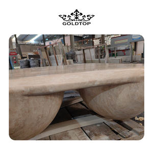 Tavoli da Pranzo Atipici in Travertino Beige Turco Romano Goldtop OEM/ODM - Product Image 6
