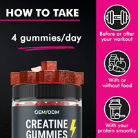 Gummies de créatine monohydrate OEM ODM pour la croissance musculaire, la force et l'énergie avant l'entraînement, soutien aux performances, supplément de créatine