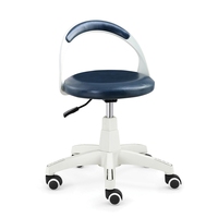 Chaise de bureau pivotante en cuir à hauteur réglable avec design nordique moderne sans accoudoirs, base en acier durable pour usage bureau/hôpital