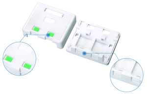 Caja Keystone RJ45 de Montaje en Superficie CAT6A/CAT6/CAT5E UTP FTP Blanca ABS S019 LE Zhejiang - Product Image 2