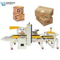 Machine d'emballage de cartons entièrement automatique, scelleuse de boîtes, machine à sceller les cartons avec étiquetage supérieur