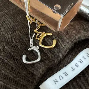 VIANRLA C-образная подвеска с буквами, ожерелье из стерлингового серебра 925 пробы, модное простое ожерелье с подвеской