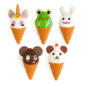 Nuevos Modelos Exclusivos de Conos de Helado con Forma de Animales, Decoración de Comida Falsa de PVC con Temáticas de Unicornio, Rana, Conejo y Oso para Exhibición - Product Image 1