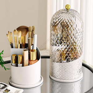 Wholesale Hot Sale Rotatable Make up Organizer Desktop Cosmetics Storage <b>Box</b> for Women Vanity Bathroom Countertop - Product Image 3