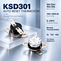 Thermostat XC KSD301 en bakélite à réinitialisation automatique 10A 110V-250VAC 0-210 ° Interrupteur thermique bimétallique C UL TUV VDE pour appareils électroménagers