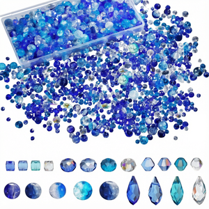 Perles en verre à facettes colorées indiennes MAE, mélange n°44, tubes courbés, breloques lâches pour stylos, bracelets, fabrication de bijoux, certifiées par un tiers - Product Image 1