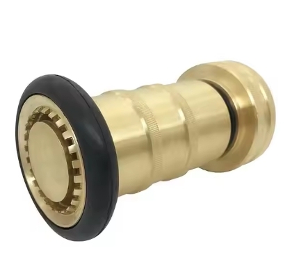 Green 1-1/2\" Brass Fire Hose Nozzle National Pipe Tapered Fire Equipment with Smooth Surface Jet Fog Spray From Valves Supplier