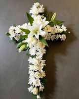 Croix de fleurs artificielles personnalisable de haute qualité pour la Pologne, décoration de cercueil pour cimetière Zaduszki, hommage aux proches