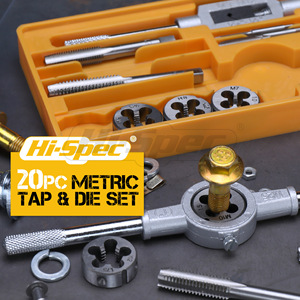 20-Piece Metric Tap and Die <b>Set</b> M3 to M12 <b>Hand</b> Threading <b>Tools</b> with Adjustable Handle for Metal Working - Product Image 3