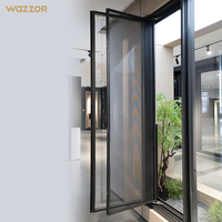 Fenêtres à battants en aluminium Wazzor, nouvelle conception personnalisable pour villa, double vitrage avec moustiquaire, design professionnel
