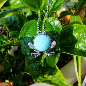 Bijoux en argent 925 en gros, sortie d'usine, pendentif en larimar, gemme de larimar Edgar Cayce - Product Image 3