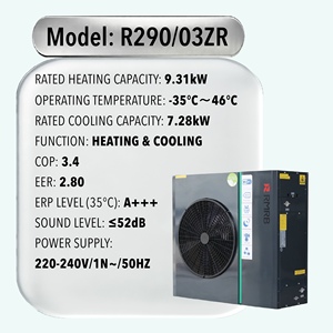 ปั๊มความร้อน R290/03ZR/9.31kW ระบบทำความร้อนและความเย็น ประหยัดพลังงานระดับ A+++ พร้อมระบบกู้คืนความร้อน EVI CE CB ERP DHW WiFi ระบบทำความร้อนแบบอากาศสู่น้ำ HVAC - Product Image 1