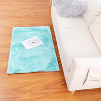 Tapis en fausse fourrure de lapin lavable de haute qualité 2026, épais et doux, pour chambre à coucher