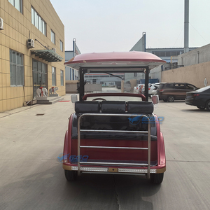 Classic Car Factory Hot Sale High Quality Two Rows <b>Red</b> Elegant Electric Sightseeing Classic Car - Product Image 6
