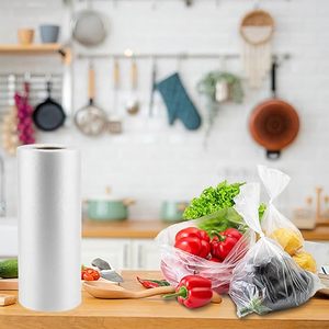 Bolsas de Plástico Transparente de Grado Alimenticio con Base Cuadrada y Asa Tipo Camiseta, Rollos Continuos Duraderos, Fáciles de Abrir, para Alimentos, Bocadillos y Comida para Mascotas - Product Image 6