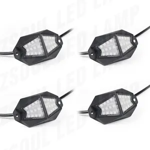 Đèn <span class=keywords><strong>Led</strong></span> Đá Nhiều Màu Cho Xe Hơi 4 6 8 12Pods Với Điều Khiển Bằng Ứng Dụng Đèn Trang Trí Dưới Gầm Xe RGB Cho Xe Tải Thuyền Du Thuyền Bộ Đèn Neon - Product Image 1