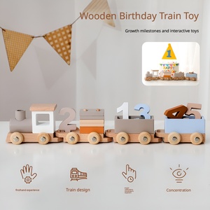 Tren de Números de Madera Personalizado para Bebés, Bloques Educativos Montessori, Accesorio para Fotos de Recién Nacidos, OEM, ODM, Venta al Por Mayor - Product Image 2