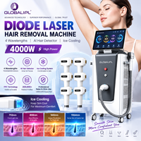 Machine professionnelle d'épilation au laser diode 755nm 808nm 940nm 1064nm avec détecteur de poils IA pour salon