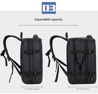 Mochila Impermeable Oxford Expandible de 10 cm, 3 en 1, con Carga USB, Almacenamiento Multinivel, Transpirable, para Viajes, Portátil de 15.6 Pulgadas