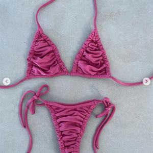 Maillot de bain en tissu froissé, nouveau design africain, maillot de bain personnalisé avec logo, femmes sexy, fesses galbées, micro-modèles extrêmes, bikini pour femme - Product Image 2