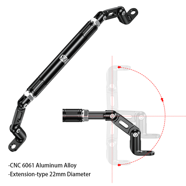 Kewig ODM OEM Universal 22mm Diameter CNC 6061 Aluminum Alloy Stretchable Motorcycle Handlebar Extension for Safe Riding