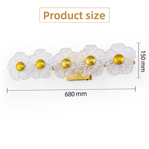 Gold <b>Bathroom</b> <b>Light</b> Fixture Flower Led <b>Mirror</b> Lamps living room Indoor Led Wall Lamp Vanity <b>Mirror</b> <b>Light</b> - Product Image 3