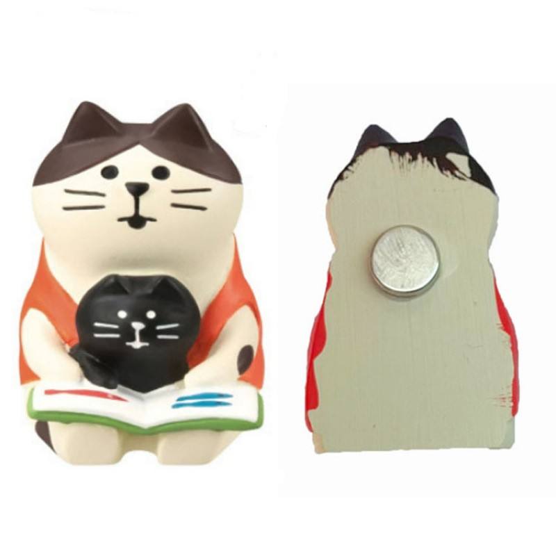 Parent child Reading Cat Refrigerator Sticker