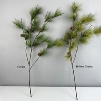 Branches d'arbre artificielles en plastique à gros tronc, à aiguilles de pin, avec fruits, pour la décoration de Noël en extérieur et à la maison, branche de pin