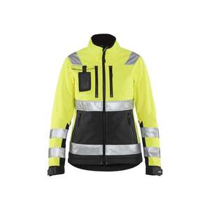 BLAKLADER - 490225173399XXL Women's <b>Hi</b>-<b>Vis</b> <b>Softshell</b> <b>jacket</b> Yellow/Black - EAN 7330509508497 <b>HI</b>-<b>VIS</b> WORKWEAR - Product Image 1