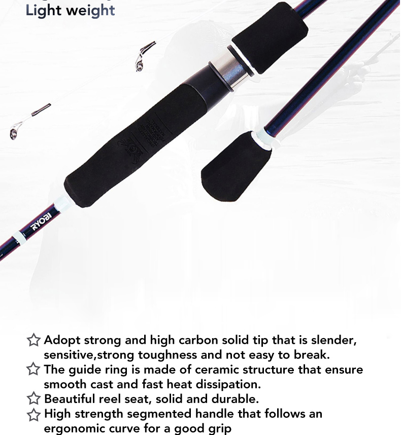 For RYOBI Japan High Carbon Fishing Rod 2 Section 1.82m Tangle