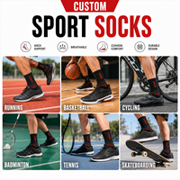 Chaussettes de sport personnalisées en jacquard avec logo, anti-ampoules, respirantes, pour l'entraînement au basketball, unisexes, chaussettes de sport en tissu éponge personnalisées