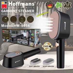 Machine à <span class=keywords><strong>repasser</strong></span> à vapeur Hoffmans 1500W, portable, pour vêtements secs et humides, 2 en 1, avec brosse souple et rigide, kit d'accessoires - Product Image 6