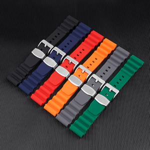 Premium Leichtgewichtige Weiche Silikon <span class=keywords><strong>Selko</strong></span> Uhrenarmband Wasserdichtes Sport-Gummi-Uhrenarmband 20 22mm Mit Abnehmbarem Stahlring - Product Image 1