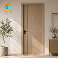Porte de chambre en PVC avec lignes noires, profil stable anti-termites, porte décorative pratique pour diverses situations intérieures, ISO