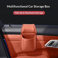 Boîte de rangement pour porte de voiture en cuir synthétique, style professionnel, porte-gobelet, organisateur suspendu pour l'espace entre les sièges, collection complète d'accessoires