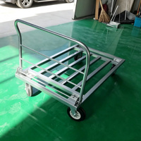 Carretilla Plegable de Plataforma Plana de 1500 kg, 130x80 cm, con Tubo Cuadrado Plateado y Ruedas de 6 Pulgadas, Carro de Carga OEM