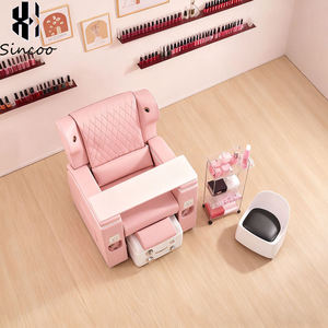 Fauteuil de pédicure rose moderne pour salon de manucure, fauteuil de pédicure spa, fauteuil de pédicure avec massage et haut-parleur Bluetooth - Product Image 6