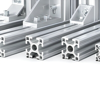 Profilé en aluminium 6063-T5 à rainures en T 4040, extrusion industrielle, anodisé argenté, haute rigidité structurelle, structure modulaire pour