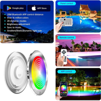 Lumière de piscine intégrée, éclairage sous-marin, acier inoxydable 316, IP68, contrôle par application Bluetooth, synchronisation de la musique, minuterie pour Jacuzzi, Marina Beach