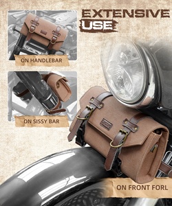 Sac de <span class=keywords><strong>guidon</strong></span> de <span class=keywords><strong>moto</strong></span> NICECNC Sac à outils universel en toile pour fourche avant Sissy Bar Pochette de rangement Dyna Softail Sportster Scooter - Product Image 4