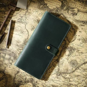 Vente en gros long personnalisé Vintage Crazy Horse en cuir véritable chéquier portefeuille <span class=keywords><strong>porte</strong></span>-cartes pour hommes ou femmes - Product Image 5