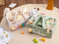 Organisateur de couches pour bébé portable et pliable en tissu, fait main, moderne, écologique, doux, style peluche, pour chambre d'enfant, table à langer ou accessoire de voiture