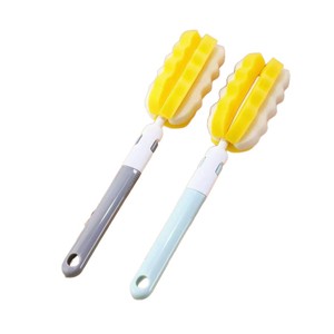 Tête de brosse en éponge remplaçable pour le nettoyage des biberons et le lavage des tasses, avec éponge douce jaune et poignée colorée - Product Image 5