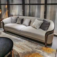 Ensemble de meubles de salon au design unique très populaire, canapé sectionnel en cuir PU avec rembourrage en éponge pour hôtel et villa
