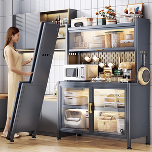 Étagère à 5 niveaux <span class=keywords><strong>pour</strong></span> <span class=keywords><strong>micro</strong></span>-ondes, étagères de cuisine <span class=keywords><strong>pour</strong></span> épices, casseroles et poêles, noire - Product Image 5